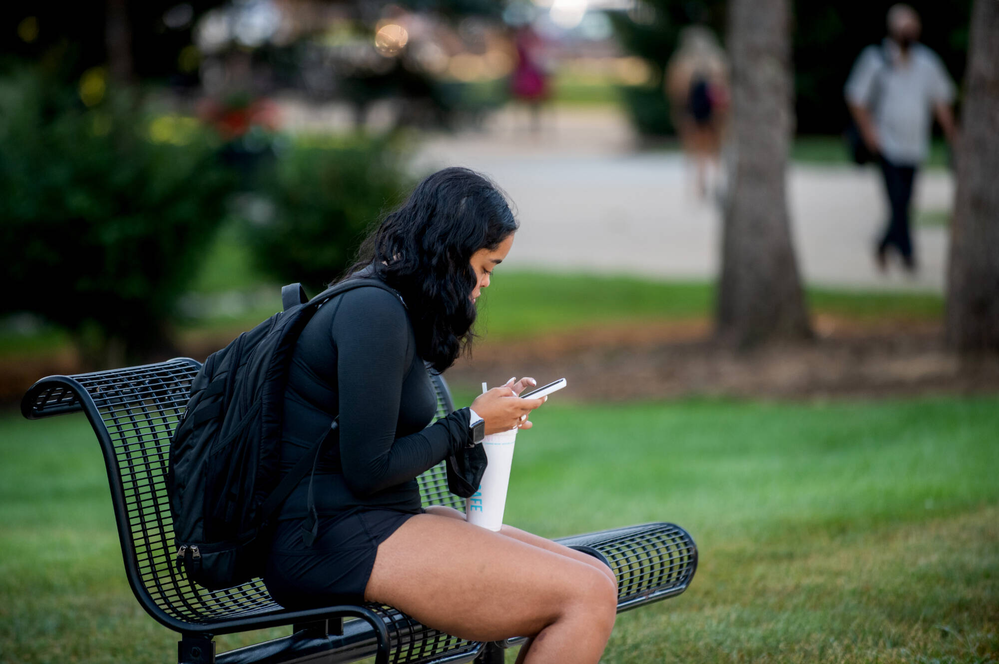 GVSU student Isabel Medrano said she walked too quickly and got to Lake Ontario Hall with time to spare before her first class Monday morning.